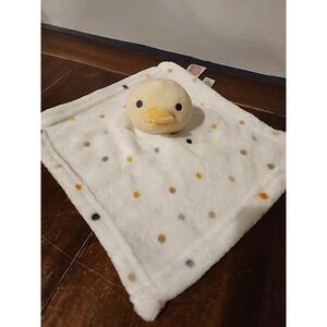 Primark Baby Duck Lovey White With Polka Dots Soft Plush Security‎ Blanket 11"